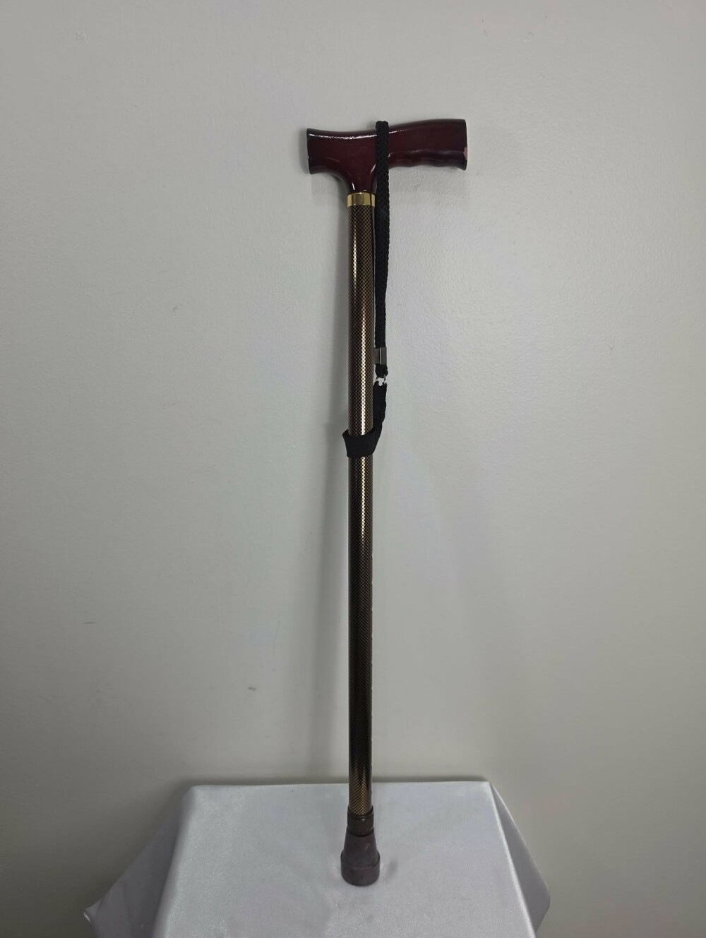 Classic Brown Adjustable Walking Cane with Wooden Handle